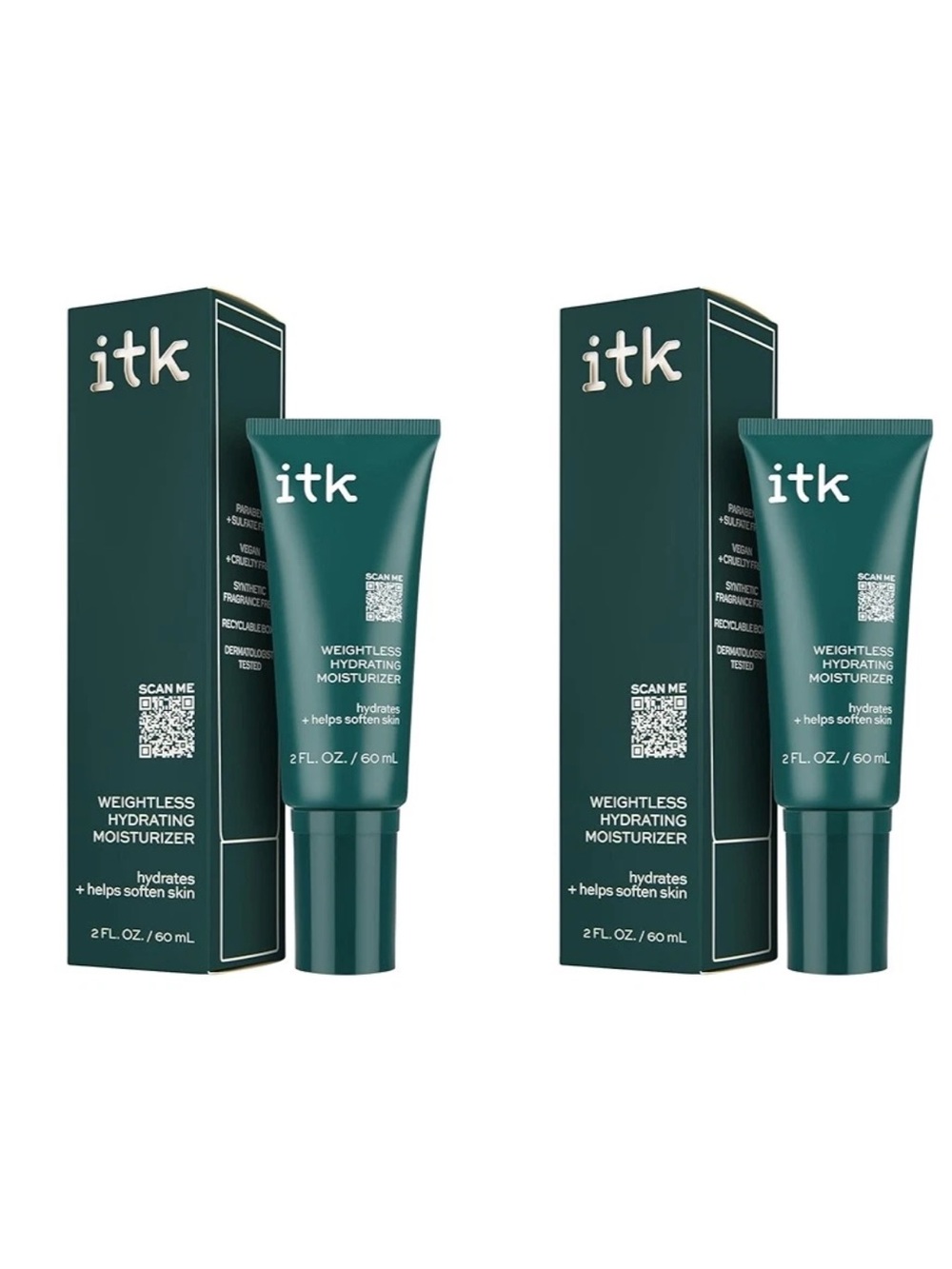 ITK 2 PC Skincare Weightless Hydrating Moisturizer NEW Face Crem